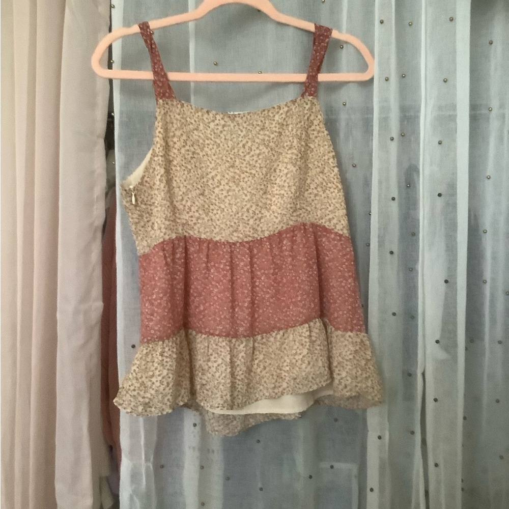 Paper Crane Cream Tiered Camisole